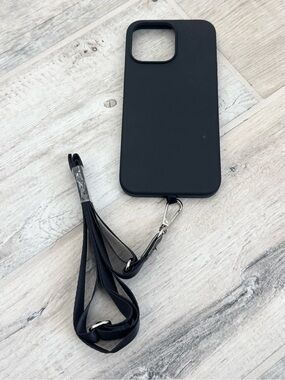 Black Protective Silicone Lanyard iPhone Protective Case